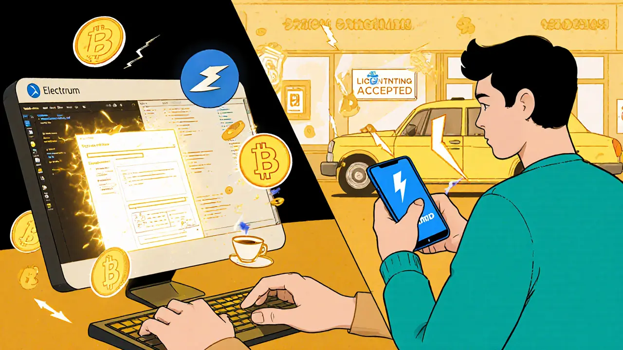 Разработчик с Electrum и пользователь с BlueWallet — два сценария использования Bitcoin.