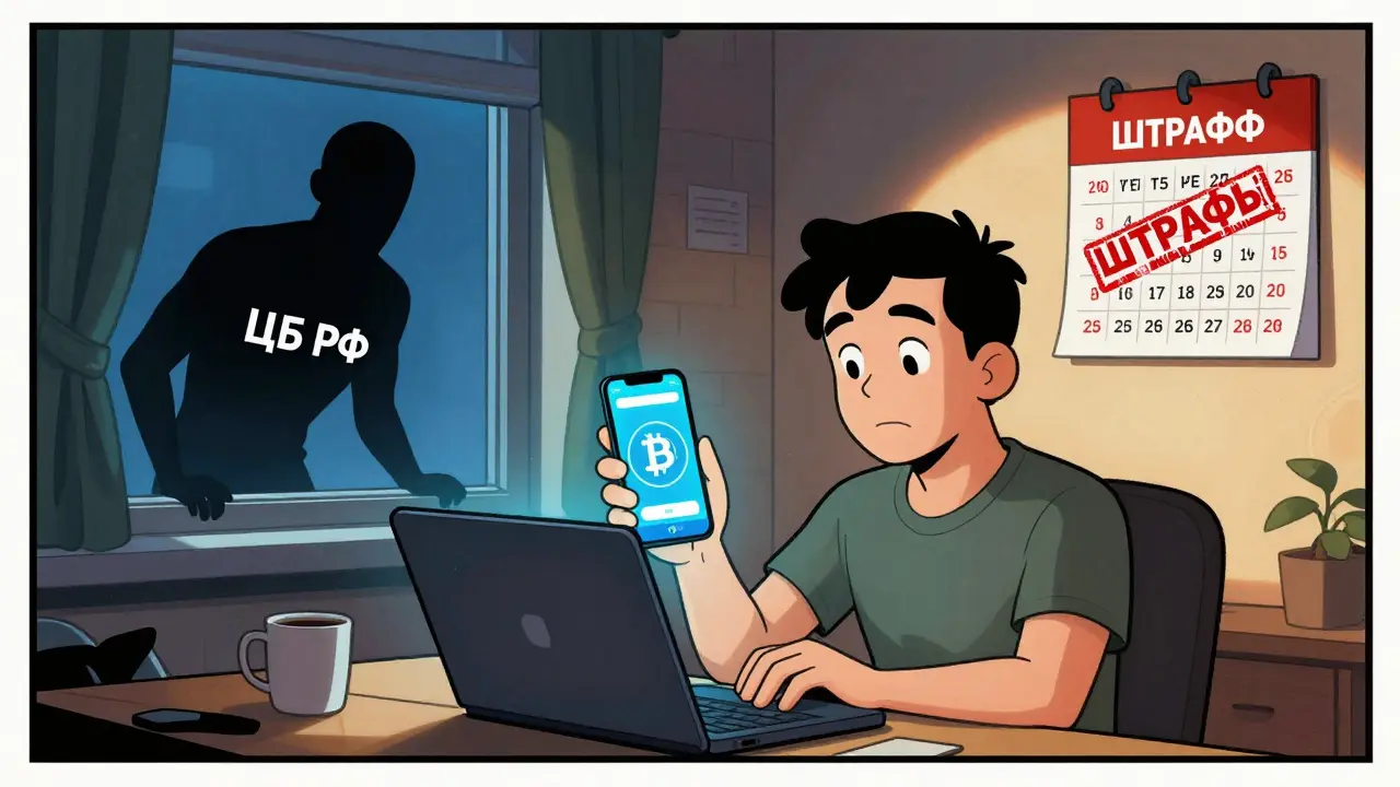 Фрилансер получает криптовалюту, пока ЦБ следит за ним — цифровой рубль светится на телефоне.