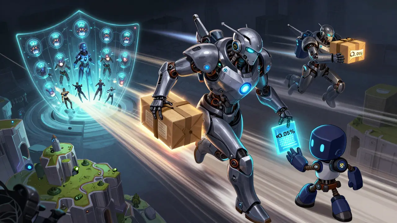 Героические протоколы LayerZero, Axelar и Chainlink доставляют данные между блокчейнами в стиле комикса.