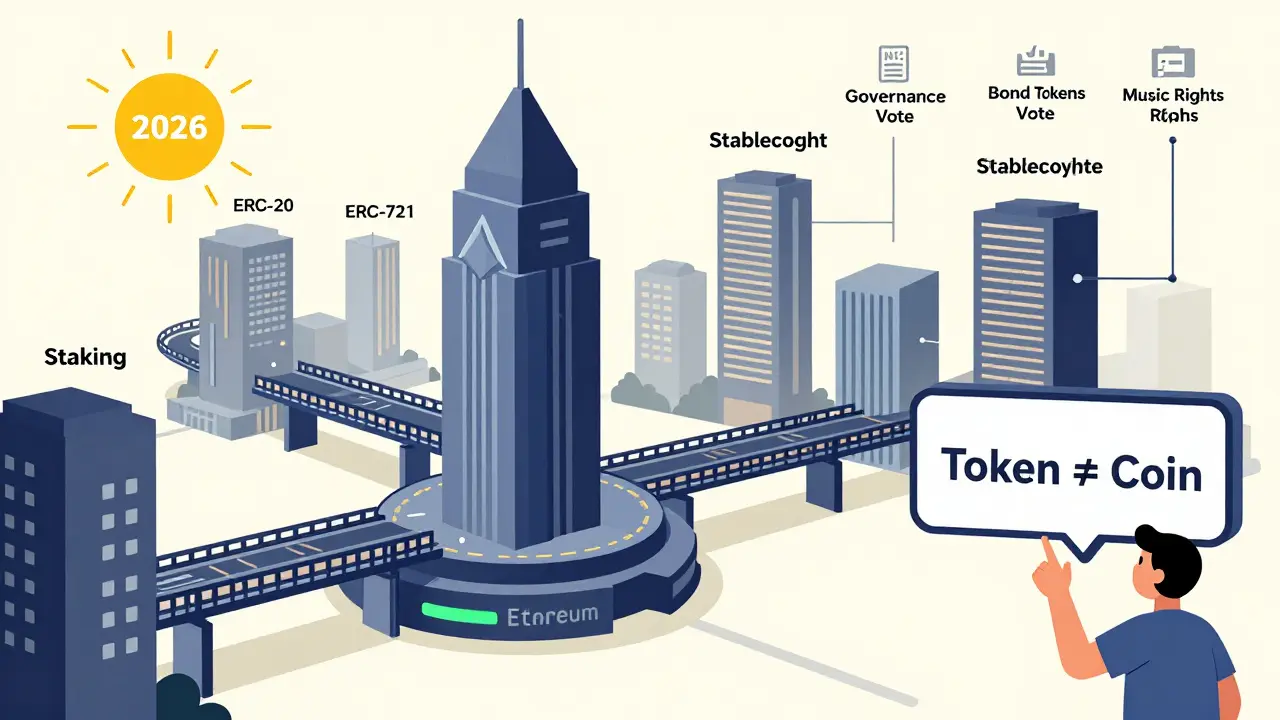 Город будущего с токенизированными активами, основанный на блокчейне, с подписями ERC-20 и ERC-721.