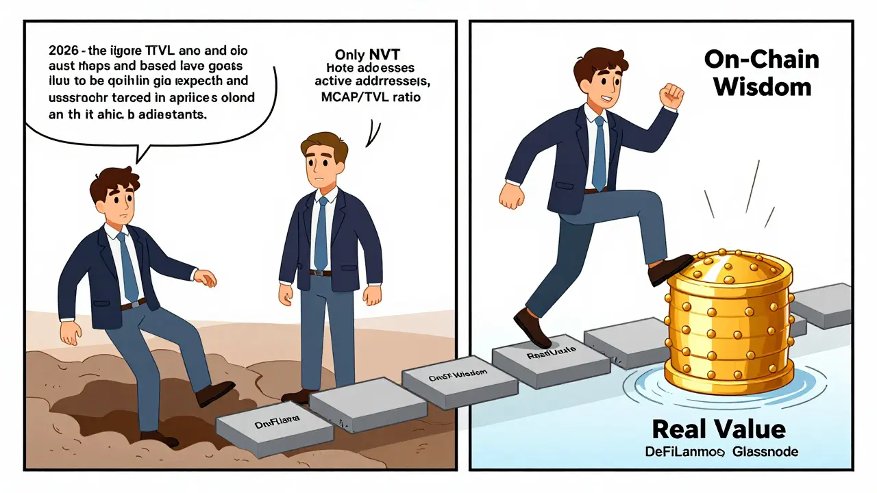 Комикс в стиле банде десине: три инвестора — один проваливается, другой пропускает выгоду, третий использует комбинированные метрики и идет к успеху.