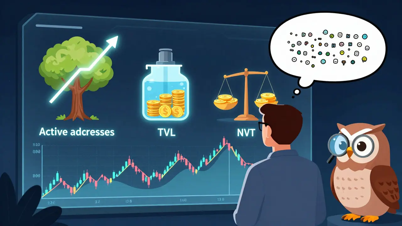On-chain метрики альткоинов: как активные адреса, TVL и NVT помогают оценить реальную ценность токенов