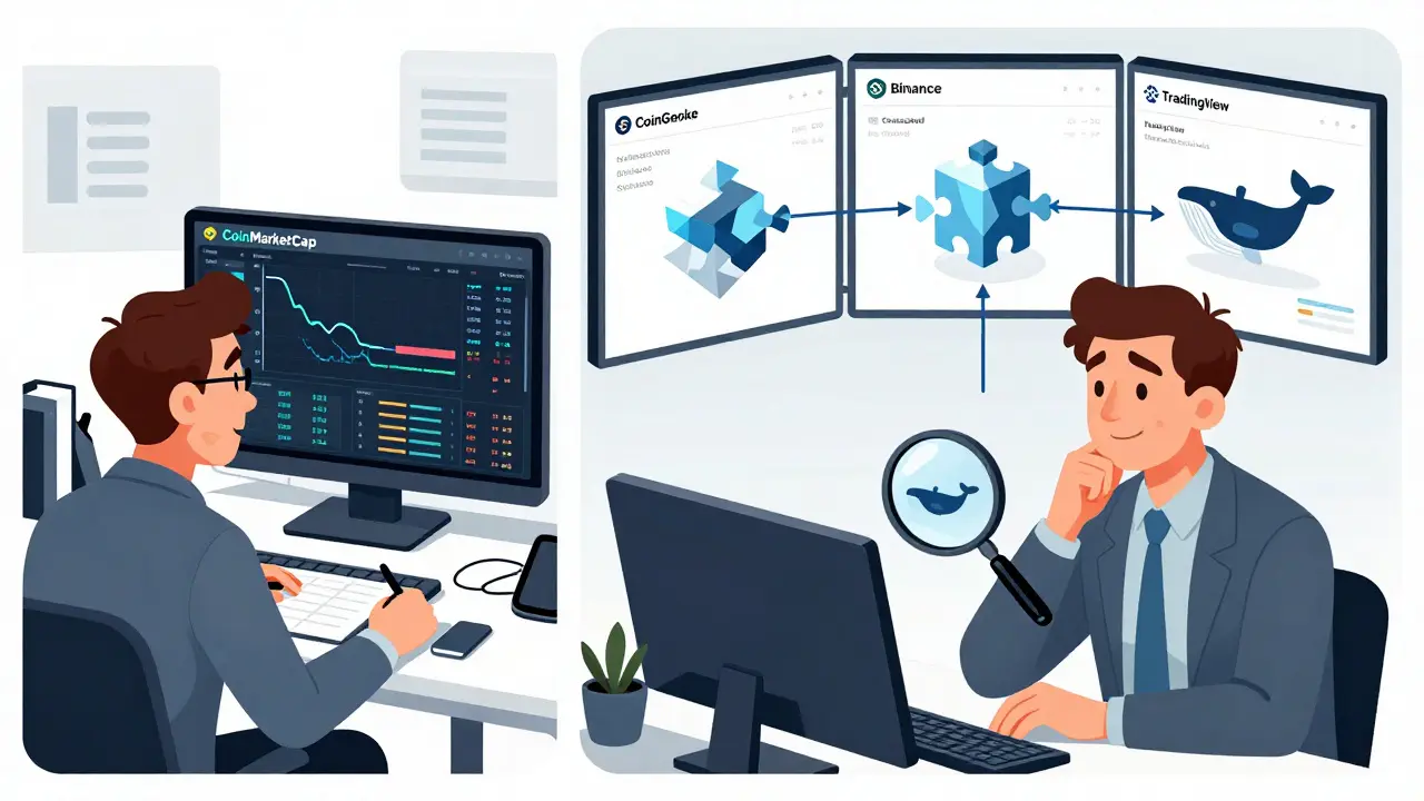 Сравнение одного инвестора с одним экраном и другого с тремя источниками данных.