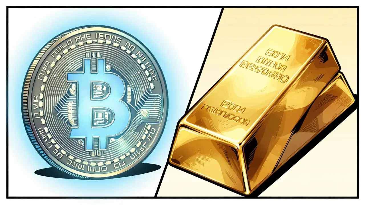 Биткоин и золотой слиток как защита от инфляции.