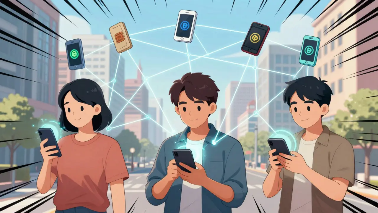 Люди используют мобильные приложения для быстрых платежей