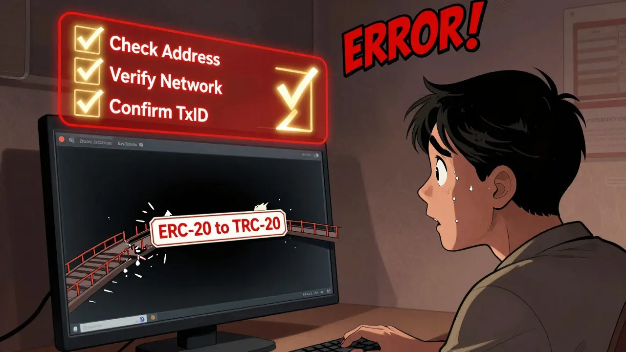 Пользователь смотрит на пропавшие деньги, над ним светятся три подсказки, как спасательные маяки.