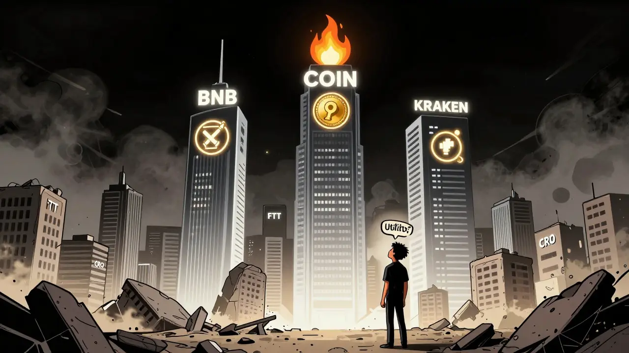 В 2025 году выжили только три платформенных токена, остальные — руины, где BNB, COIN и KRAKEN остаются единственными устойчивыми.